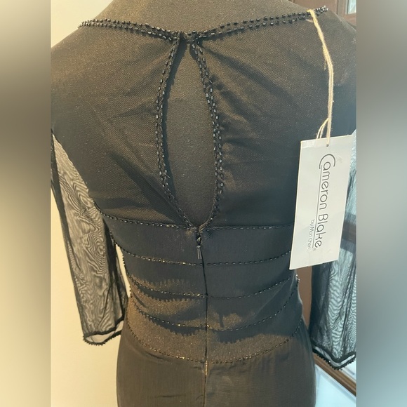 NWT 325$ Cameron Blake by Mon Cheri Sheer Bodice Beaded Dress - Picture 6 of 16